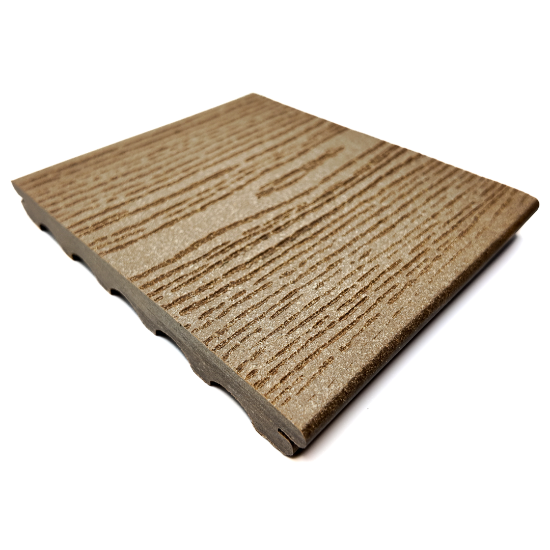 Vlonderplank - Gestructureerd - Licht bruin - Clip - 2,1 x 18 x 210 cm