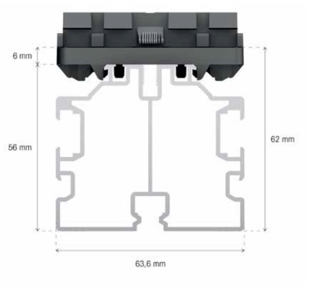GRAD - Zelfdragende rail - 56 mm - 155 mm Brede Planken