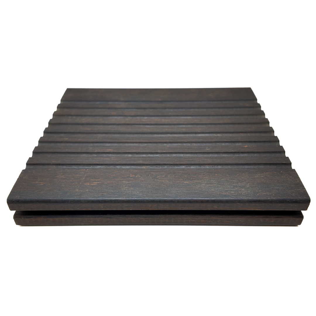 X-treme Vlonderplank - Tweezijdig - Donker bruin - Clip - 2 x 13,7 x 185 cm