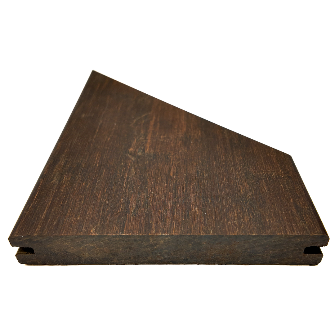 Terrassendiele - Glatt - Dunkelbraun - Ungarische Spitze - 2 x 13,7 x 70,3 cm