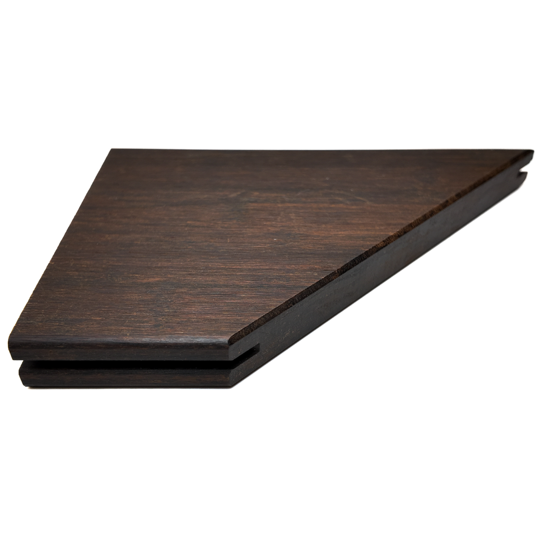 Terrassendiele - Glatt - Dunkelbraun - Ungarische Spitze - 2 x 13,7 x 70,3 cm